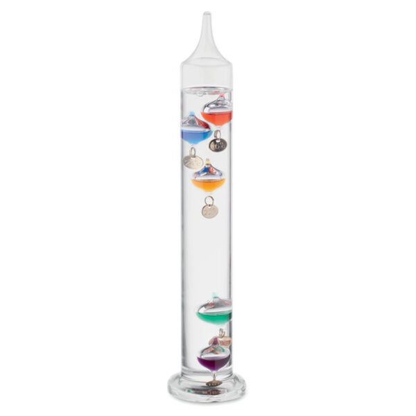 Galileo thermometer van glas met vijf gekleurde drijvende bollen - Afbeelding 9